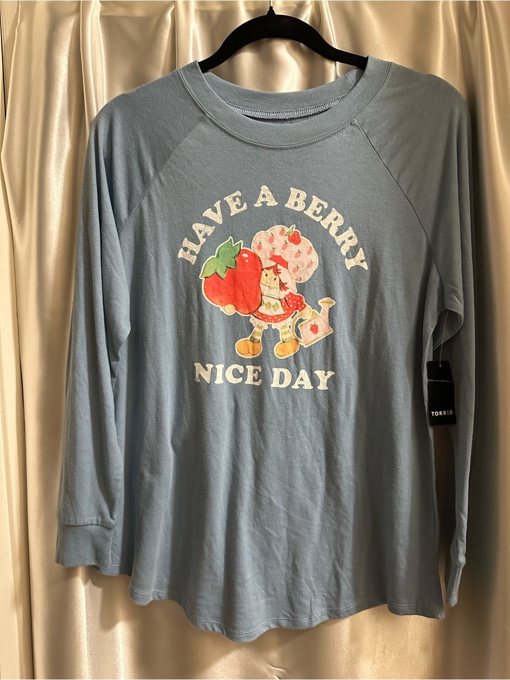 Torrid Strawberry Shortcake Long Sleeve Raglan Tee 00 NWT